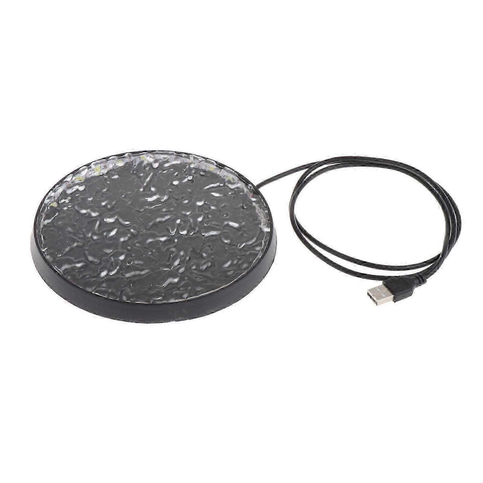 LED White Lighted Base Lunar Texture USB Power Supply 6" for Action Figures