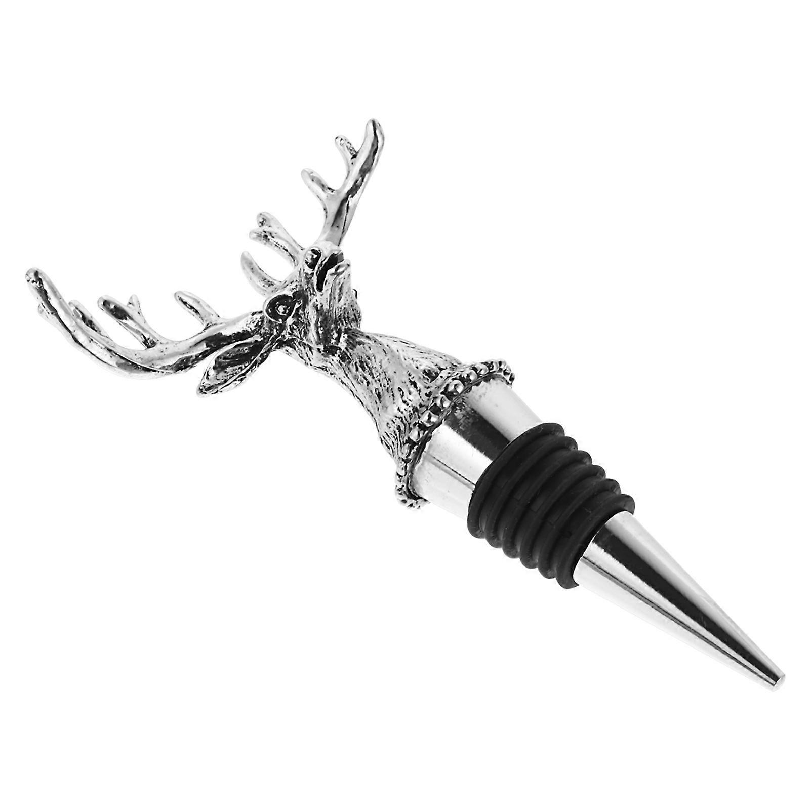 Stoppers Funny Antler Shape Practical Silver Deer Head Appearance For Christmas 12x7x2.4Cm Prevent Oxygen Entry 1Pc