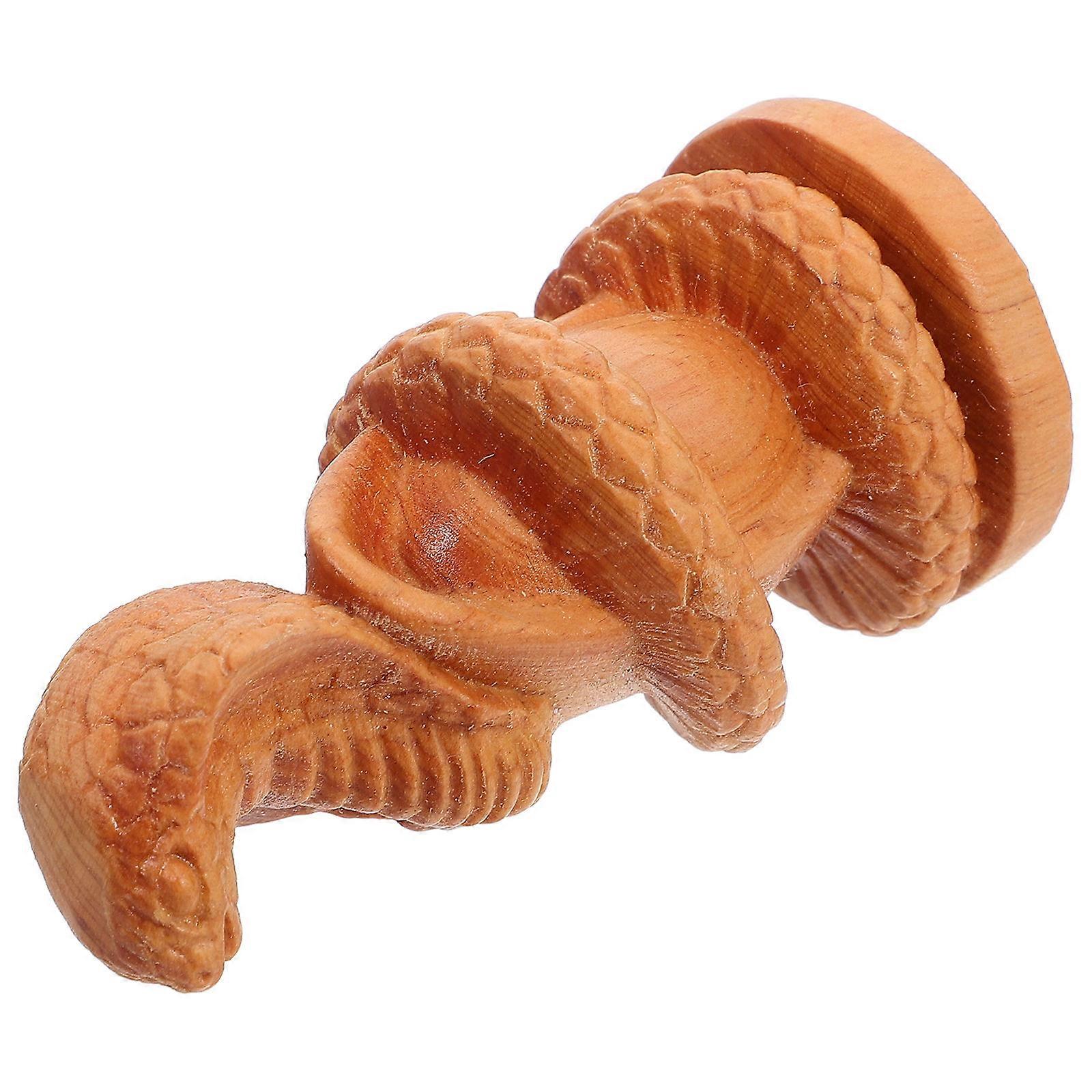 Cedarwood Wooden Snake Statue Hand Carving for Decorative Use 2Pcs