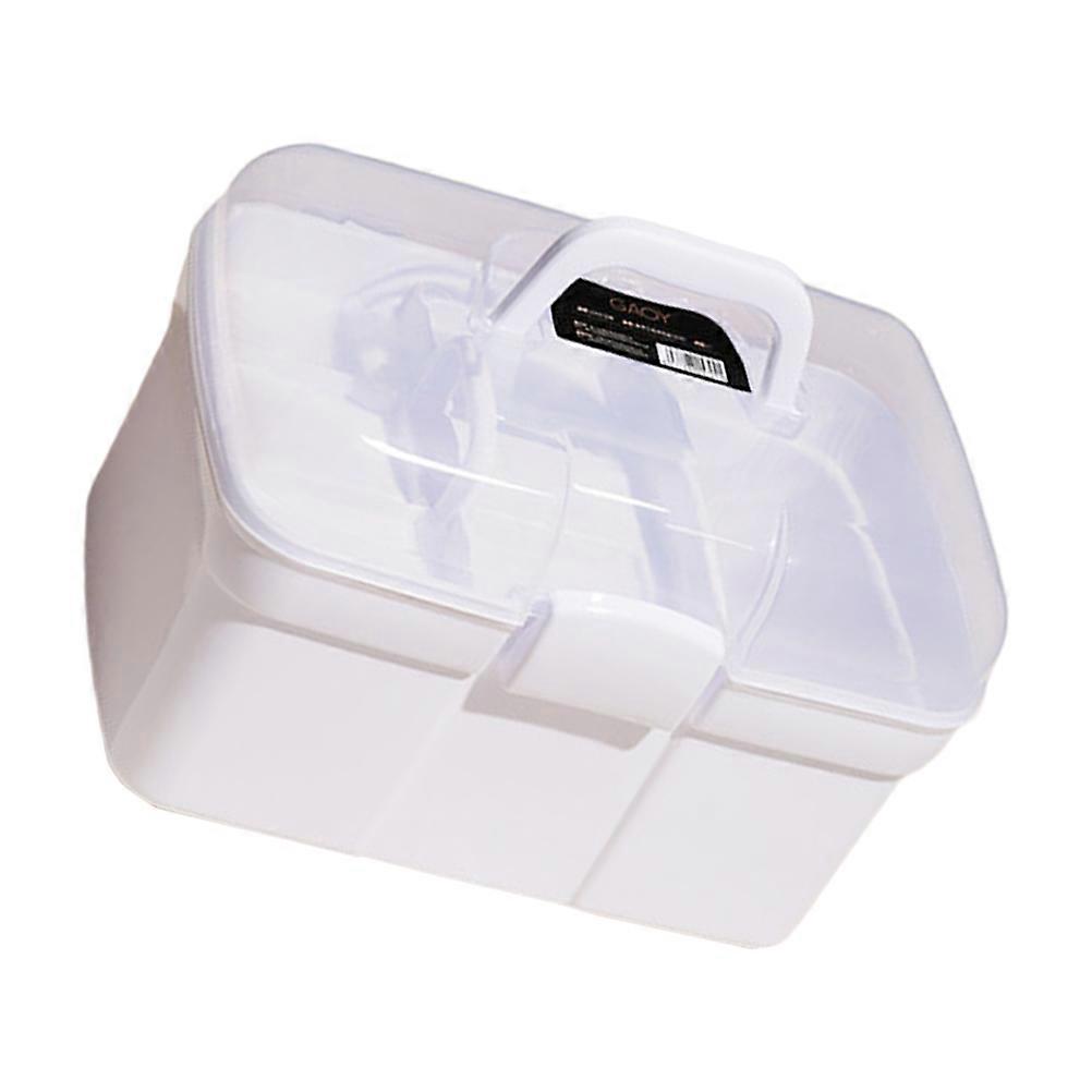 Box Portable PP Plastic Makeup Storage Case 2Pcs
