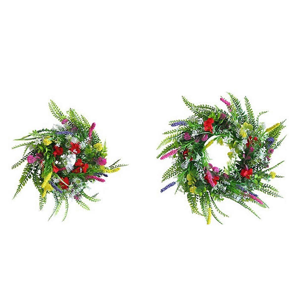 Artificial Wreath Wall Hanging Spring Artificial Flower Vine Ring Plant Eternal Flower Door Hanging Decoration