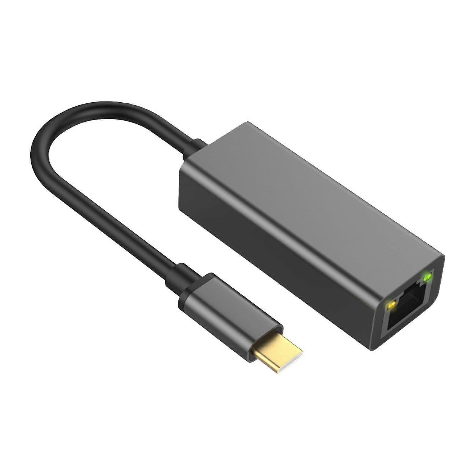 USB C to Ethernet Adapter, RJ45 Gigabit LAN Adapter, compatible with Dell XPS, compatible with iPad Pro (Grey)