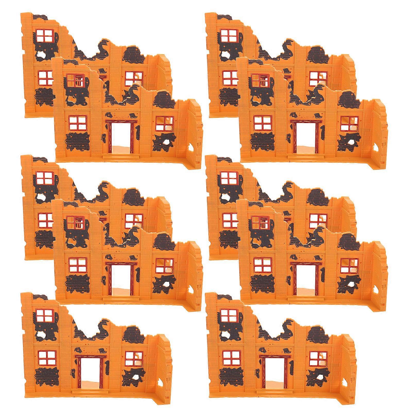 Orange Broken Ruins Model for Decoration 20Pcs Plastic Sand Table Toy