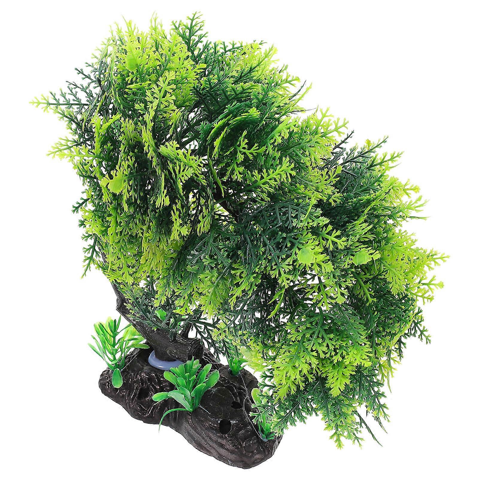 Simulated Pine Tree Decorative Aquarium Accessory for Fish Tank 2Pcs