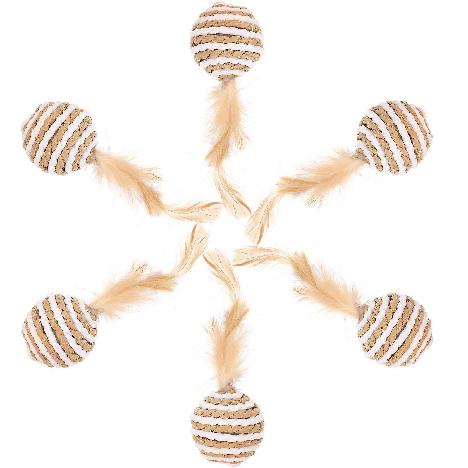 Cat Toys for Kicking 6Pcs Fun Interactive Balls for Cats Pets