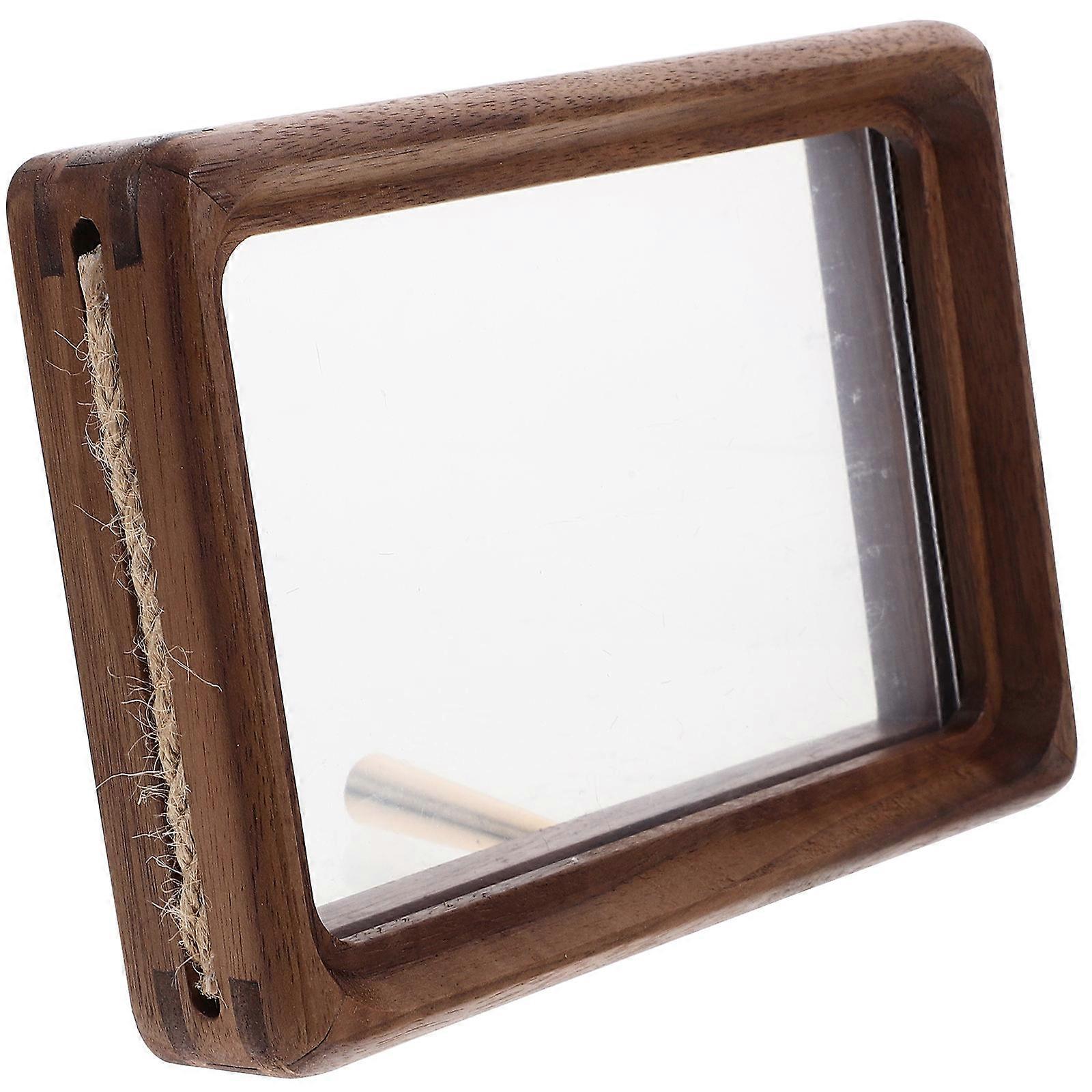 Wood Photo Frame Indoor Decoration 5 Sets Dark Brown Rectangular Memory Preservation Tabletop Display