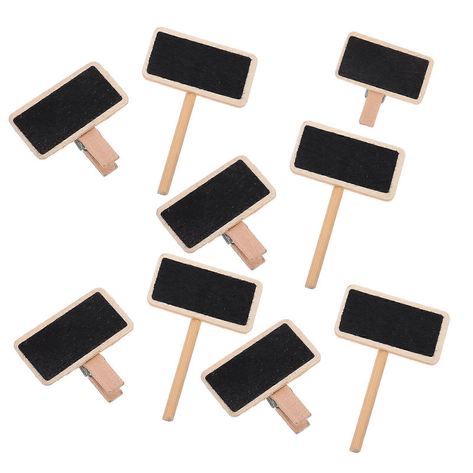 Wooden Clips Blackboard Shape Message Clips for 100Pcs Assorted Color
