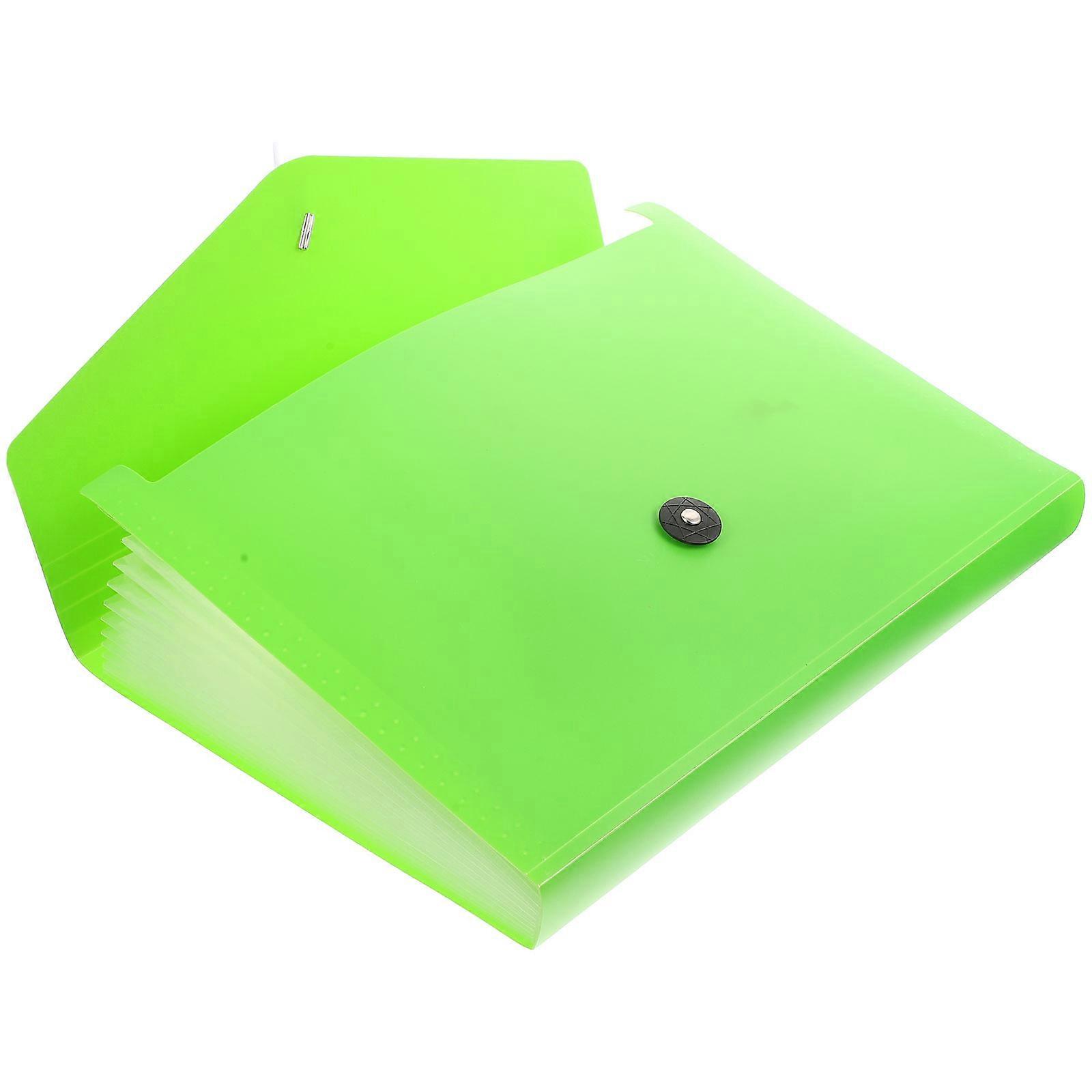 Multi-Pockets Folder 3Pcs Accordion File Organizer Ideal For Home Office School Organization 33X24CM Green