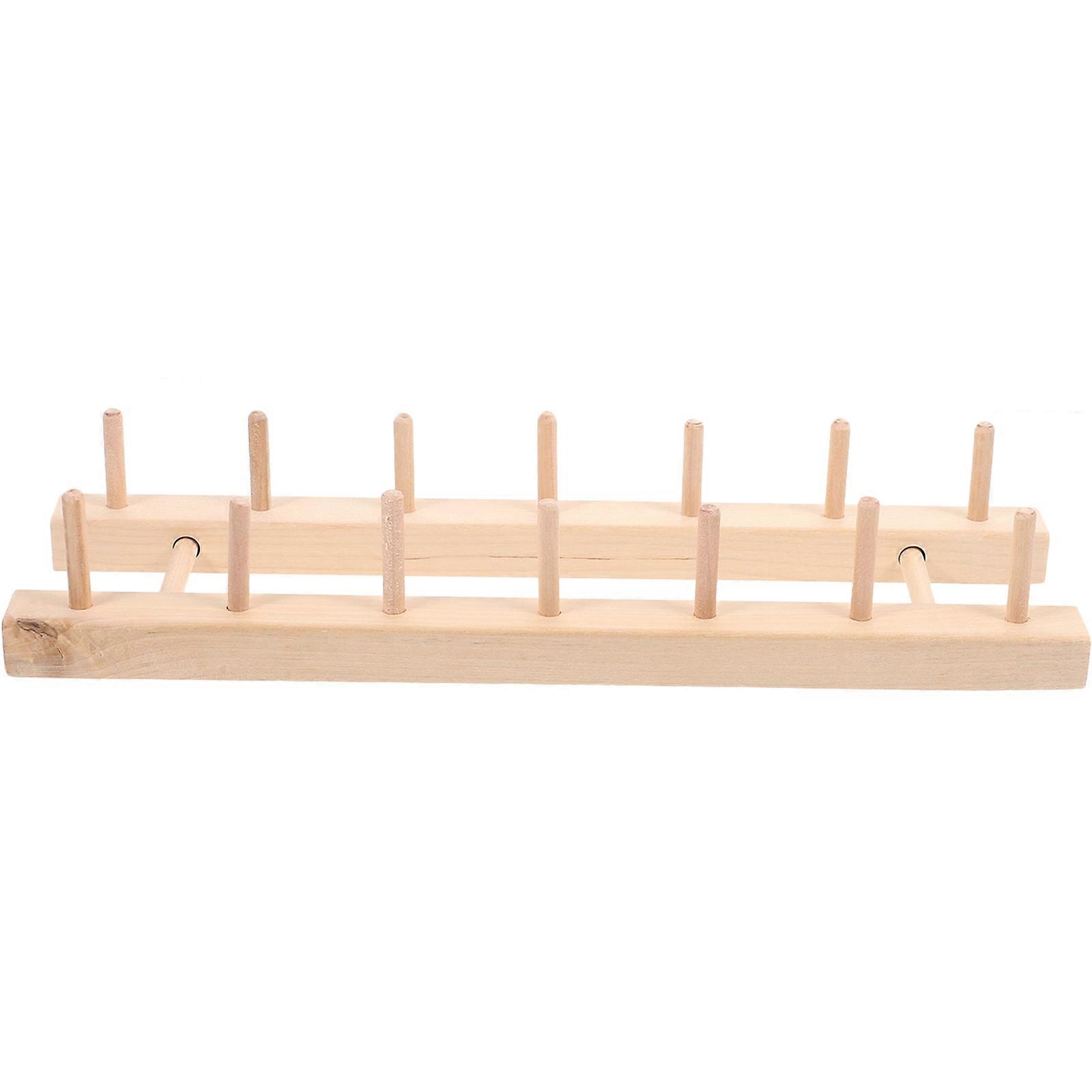 Embroidery Spool Container For DIY Lovers And Crafters Double Layered Light Yellow Wooden Storage Organizing 1Pack