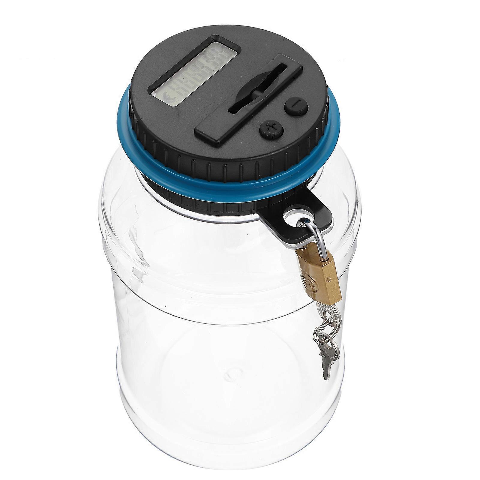 Digital Display Counts Saving Pot with Lock for Home 3Pcs Set