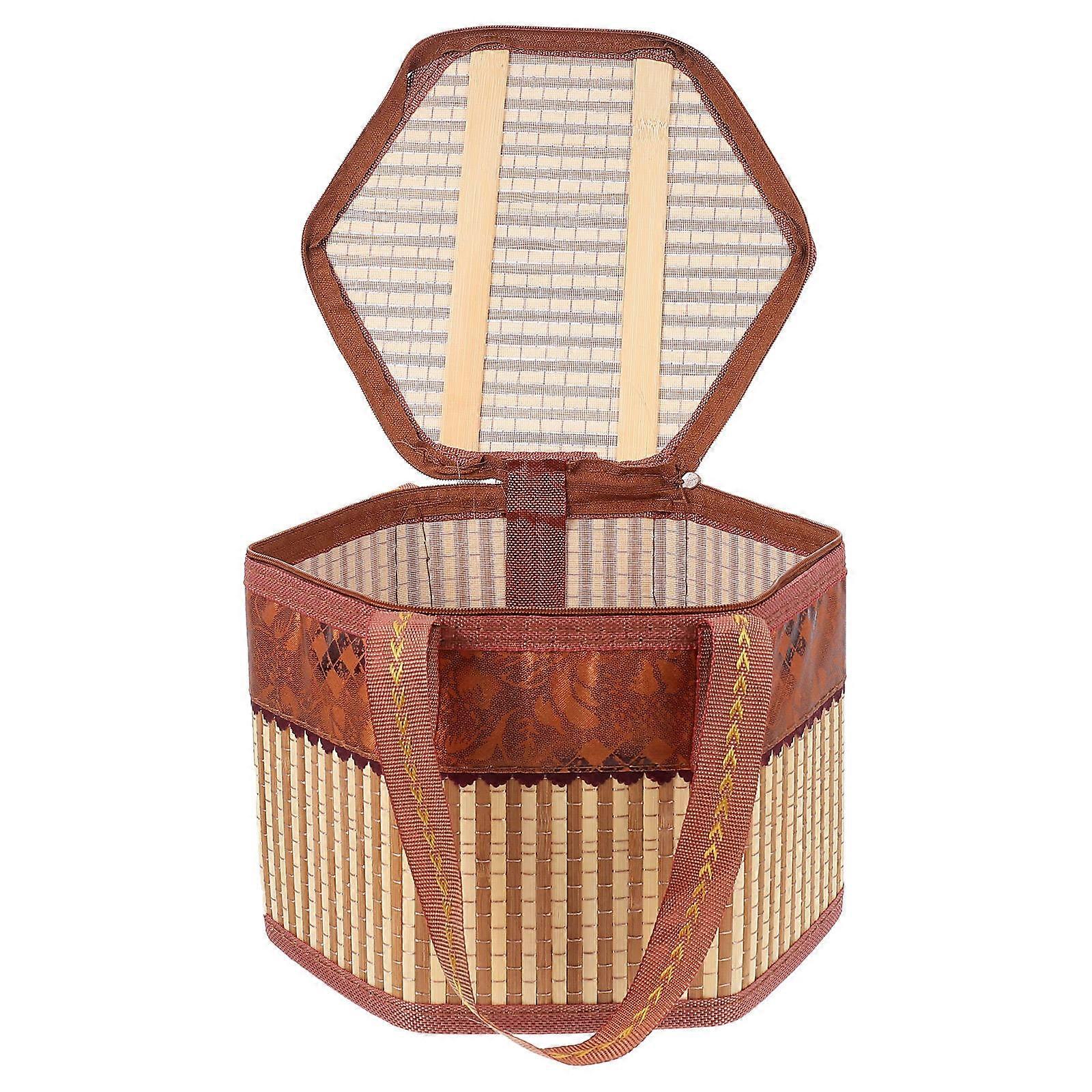 Picnic Food Holder Handheld Basket With Handle Assorted Color Food Storage 23X23X16CM Fresh Style 1Pack