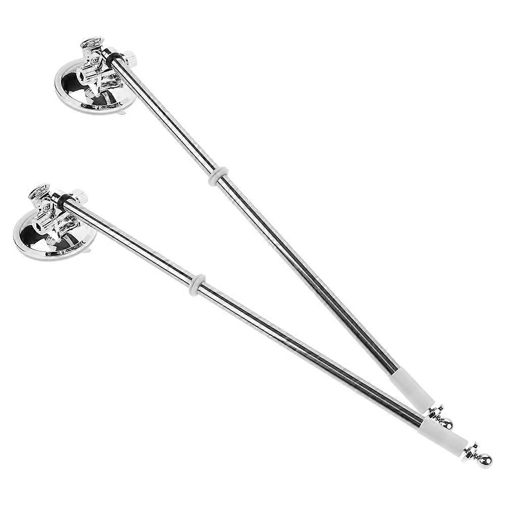 Flagpole Bracket for Car Suction Mount 6Pcs Silver Stainless Steel Holder