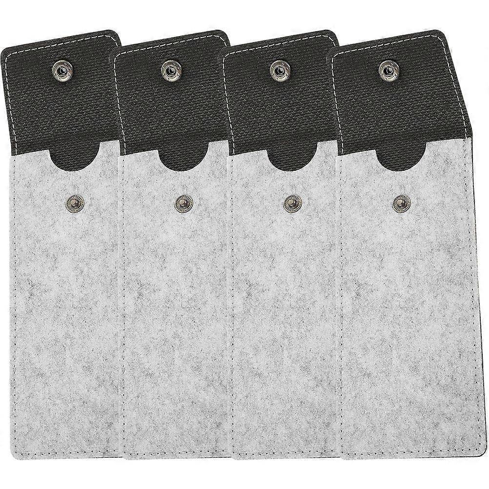 Soft Glasses Storage Bag Felt Eyeglass Case with Button Closure 12Pcs