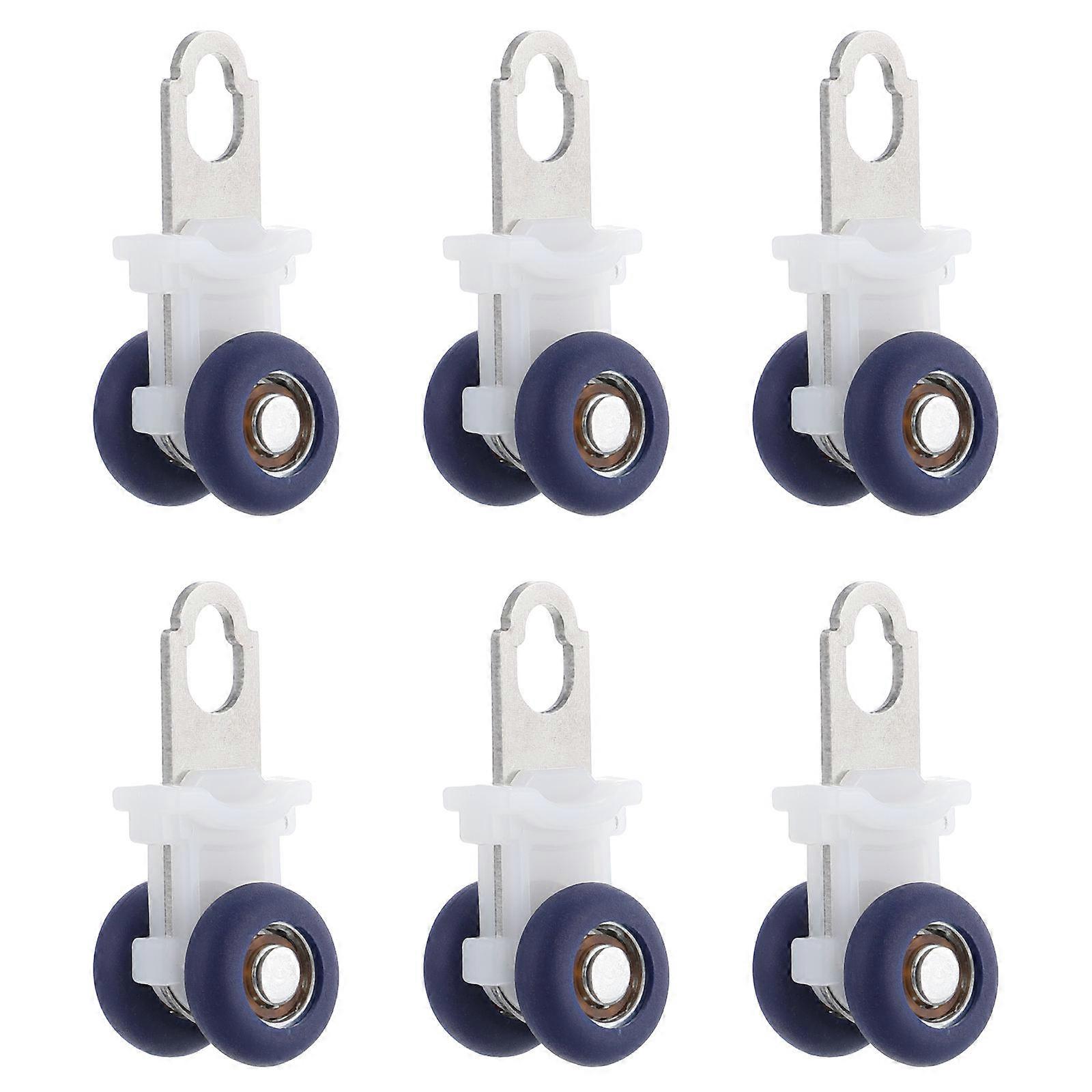 Curtain Track Rollers Silent Gliders for Curtains 18Pcs Silver Blue Set
