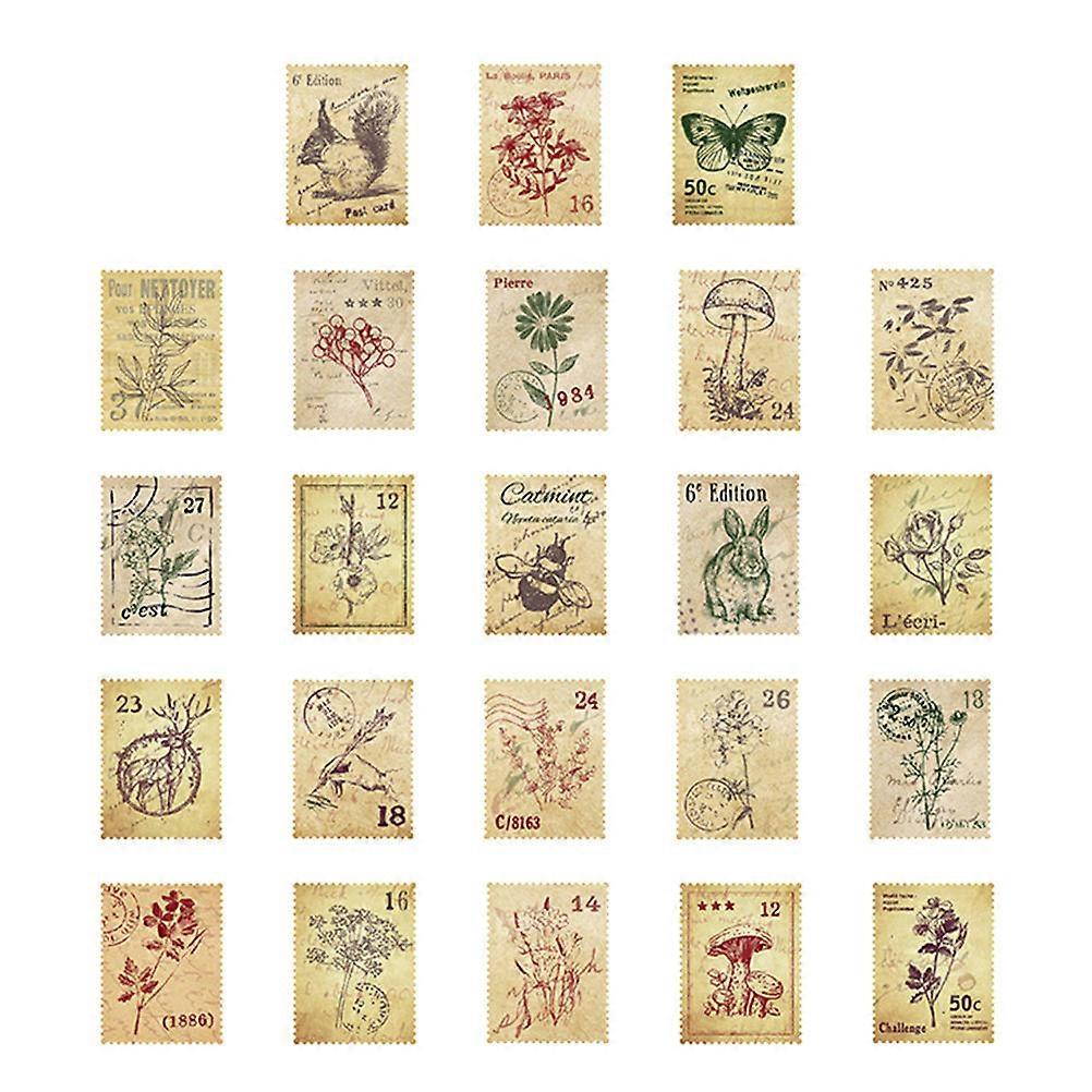 Retro Stamp Stickers Office Journal Diary Assorted Color for Decorating Journals 3 Sets