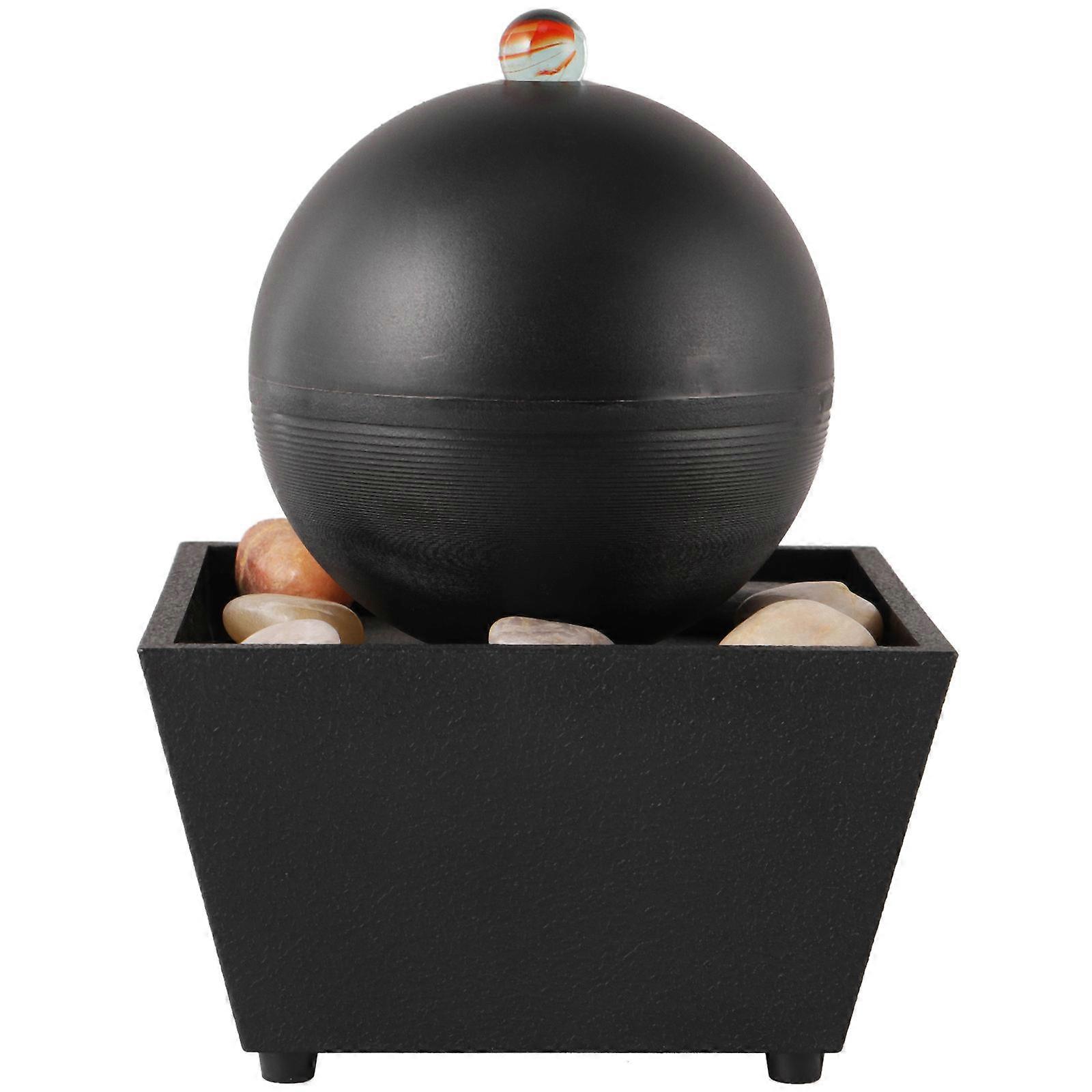 Running Water Decor Mini Fountain for Tabletop 3Pcs Black