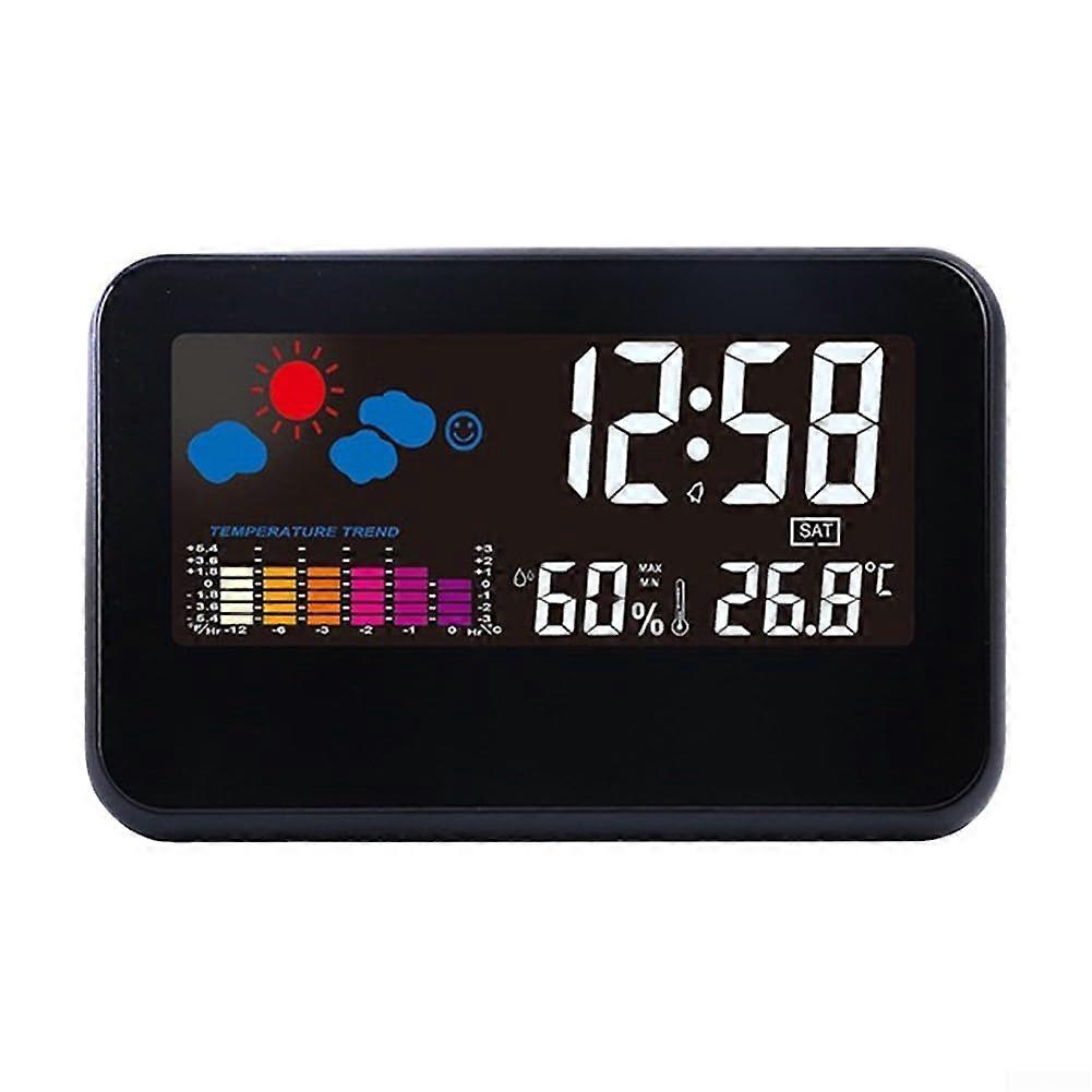 Multi functional Color Display Alarm Clock Weather Temperature And Humidity Display With Voice Control Model A