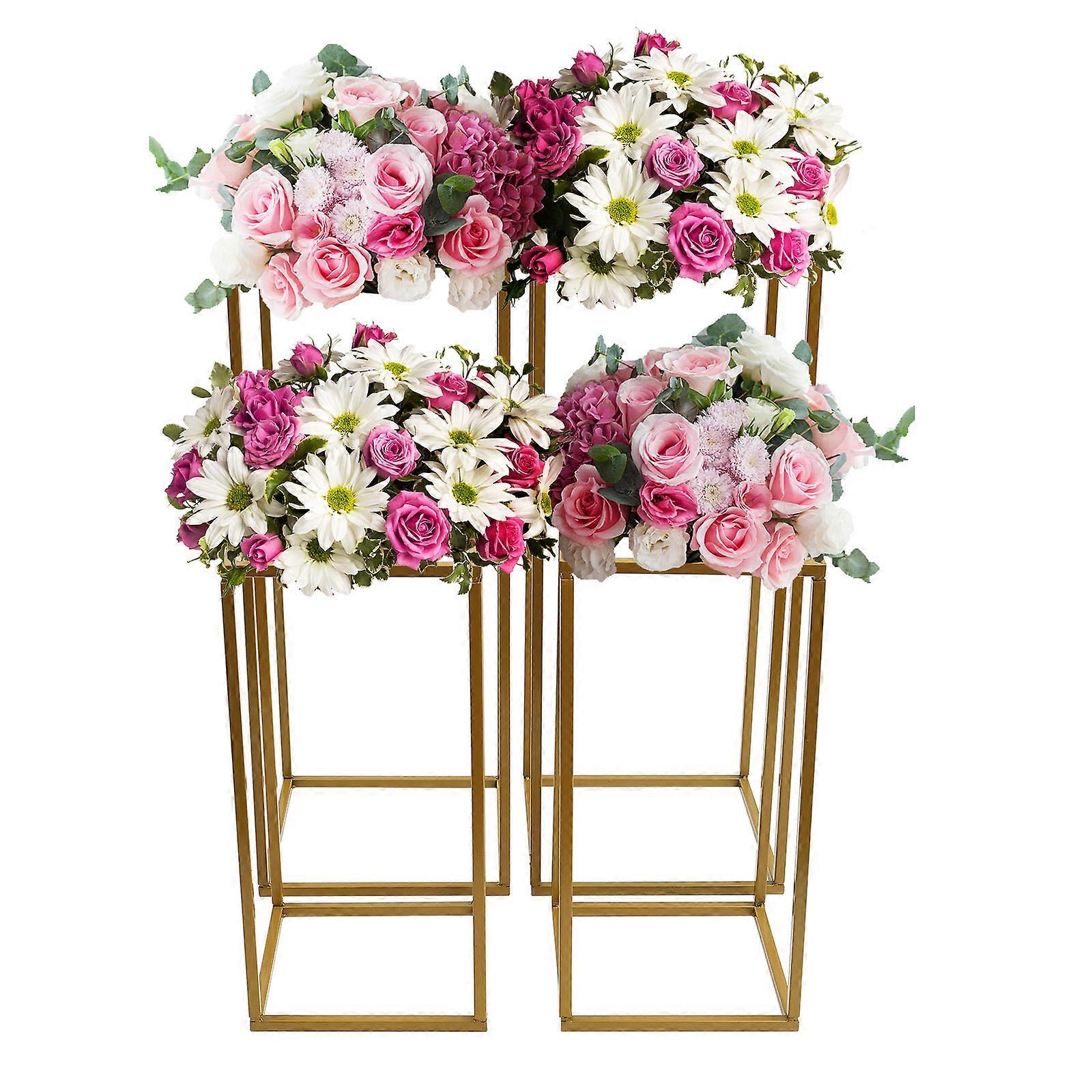 4 Pcs Floor Standing Flower Stand Rectangular Flower Rack,for Wedding Decorations