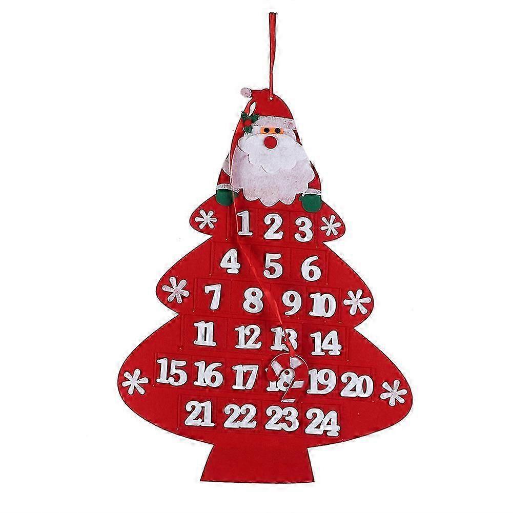 Cute Pattern Christmas Advent Calendar Felt Christmas Countdown Calendar Decoration Supplies