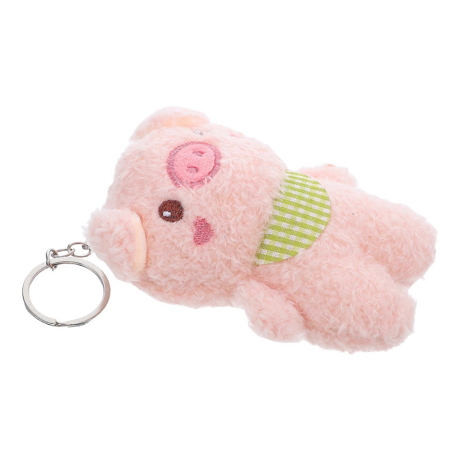Tiny Stuffed Pig Keychain Plush Pendant for Hanging Decor 4Pcs Set