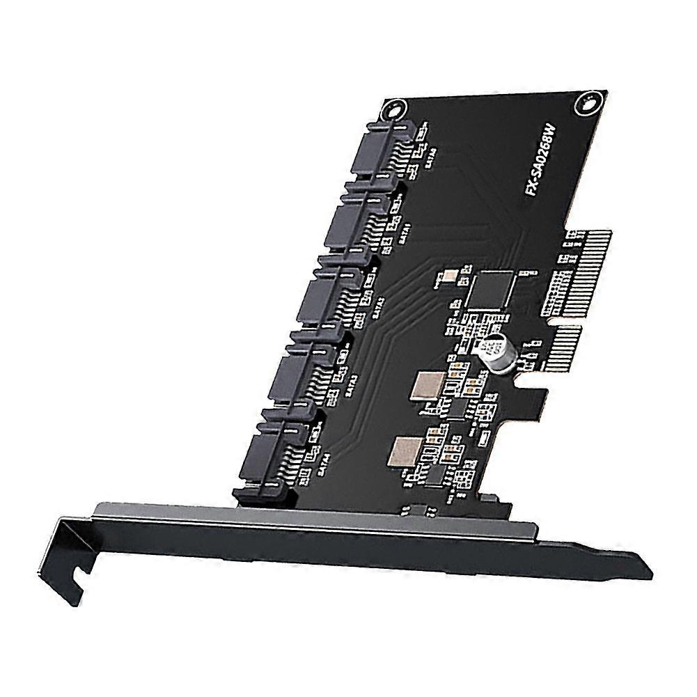 PCIe to 5 Ports SATA 3 III 3.0 6Gbps SSD Adapter PCI-E PCI Express X1 Controller Board Expansion Card Support X4 X8 X16