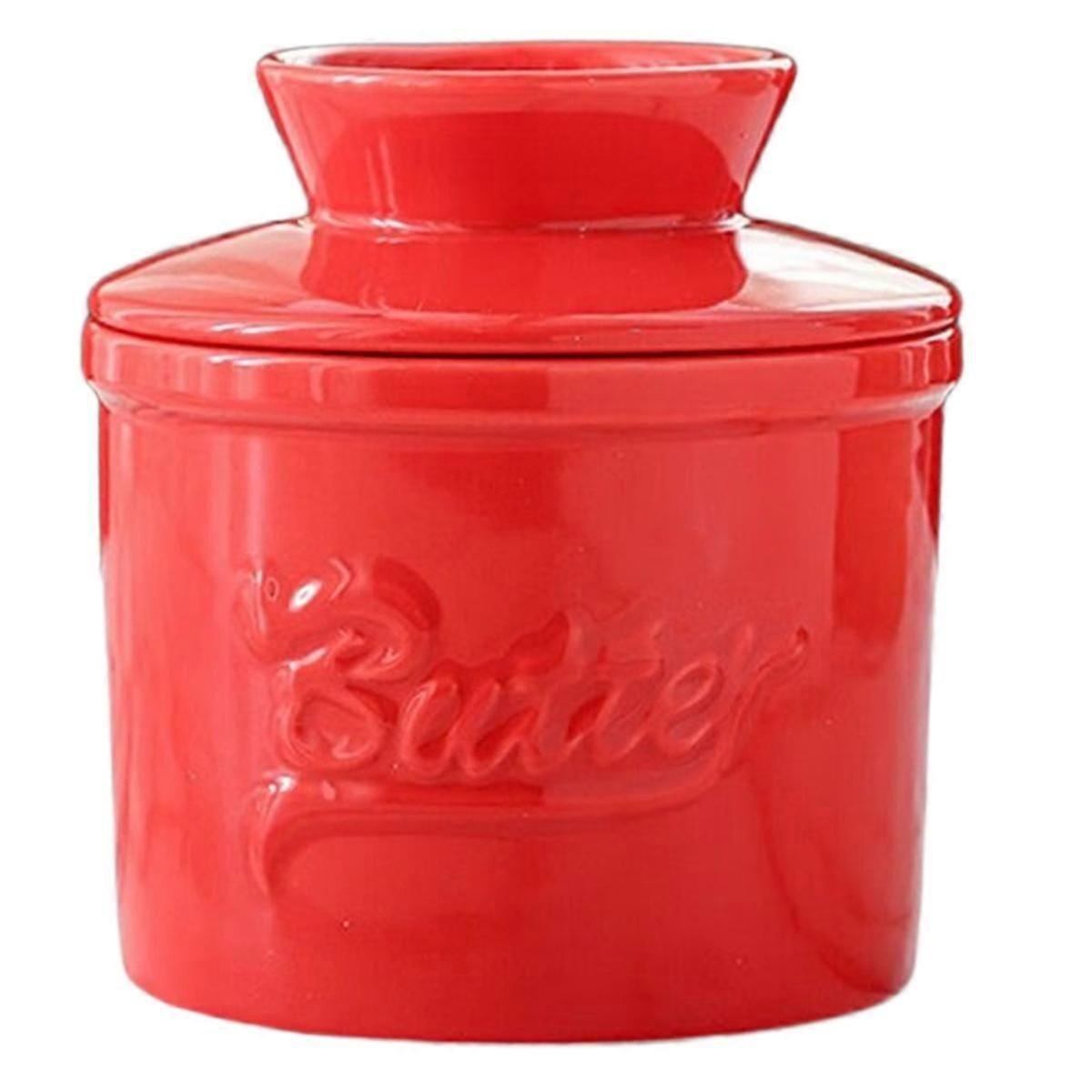 Glossy Finish Bell Crock Handmade Keep Fresh Butter Keeper with Lid Thicken Ceramic Butter Dish Homec