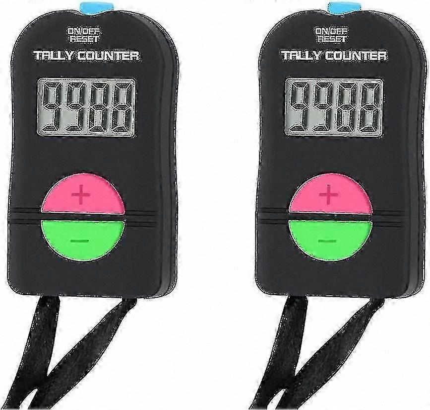 2-Pack Digital Tally Counter with Lanyard, Add/Subtract Function Manual Clicker for Tracking and Counting