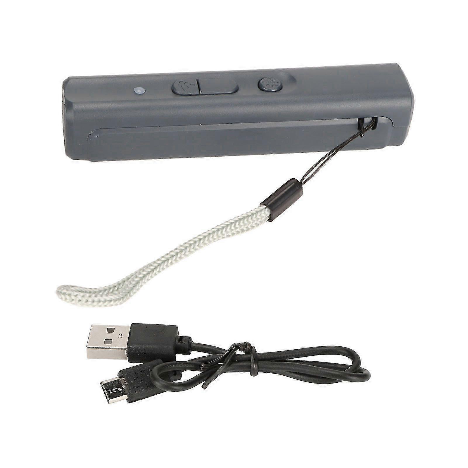 Ultrasonic Bark Control Device Rechargeable Handheld Dog Bark Deterrent Devices with UV Violet Light Grey 25-26s