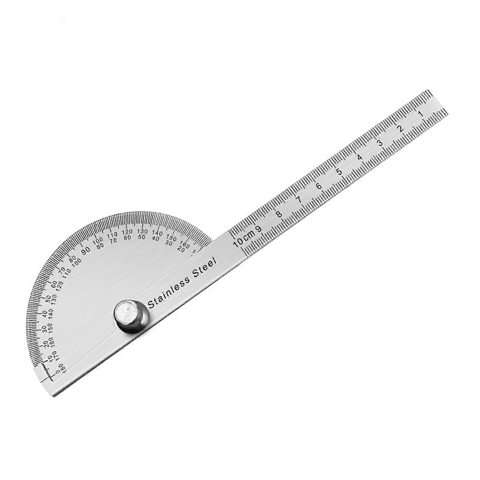 Double Scale 180 Degree Semi Circular Angles Ruler Finders Protractors Stainless Steel 10cm For Carpenter