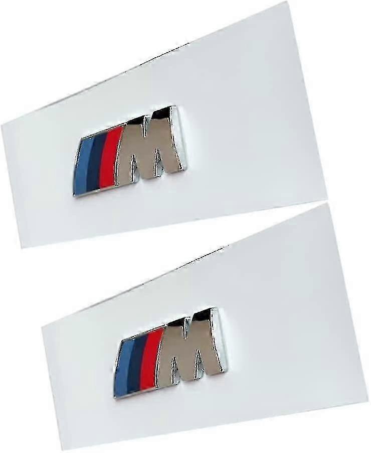 2pcs αντικατάσταση για bmw M μπροστινό φτερό σήμα σήμα 51148058881 αθλητική πινακίδα Decal αυτοκόλλητο λογότυπο (ασημί)