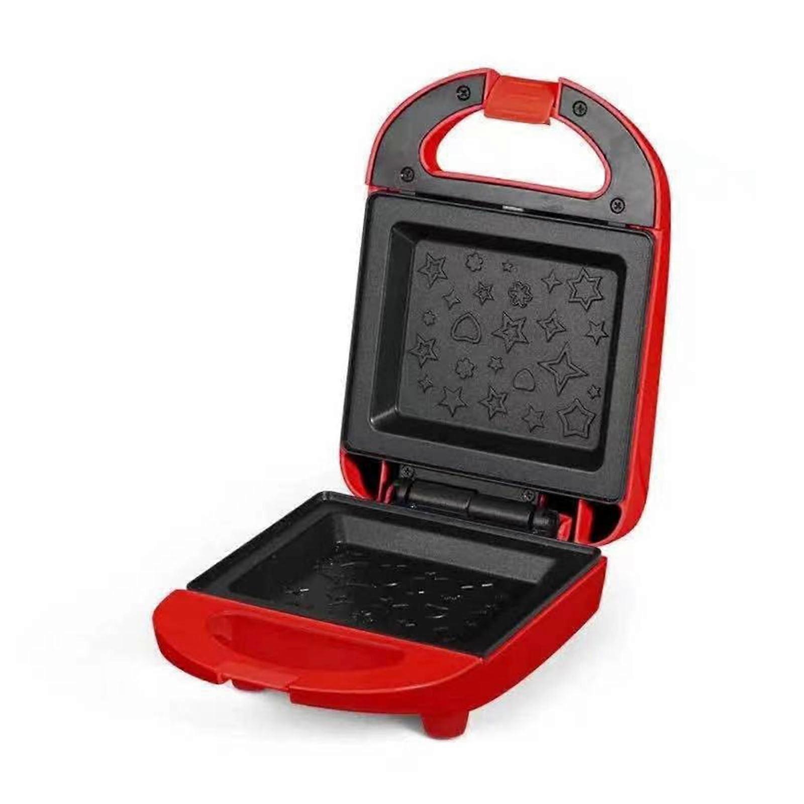 Double-Sided Heating Electric Sandwich Maker, Toaster & Grill with Non-Stick Plates, compatible with quick breakfasts, red