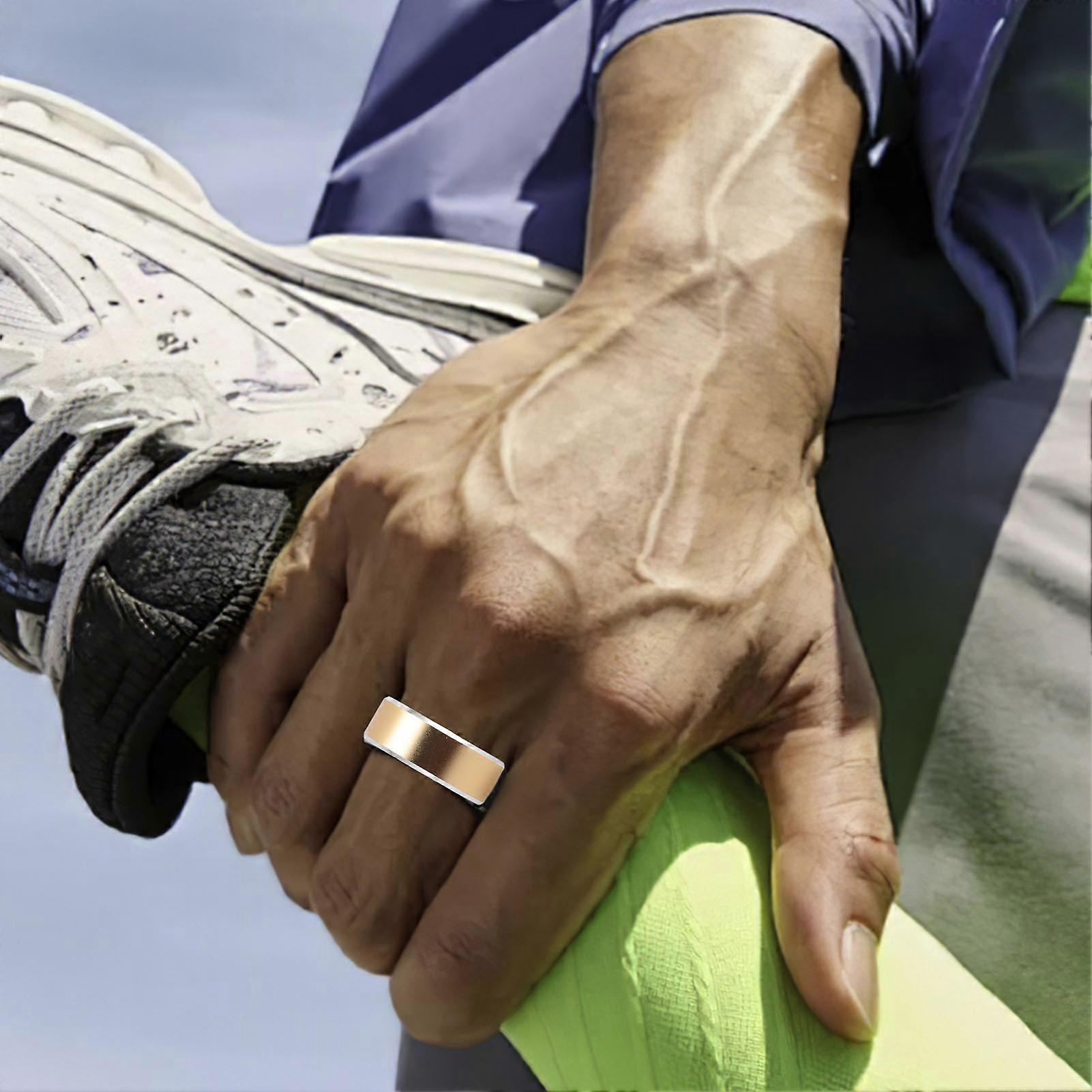 Smart BT Ring Gesture Control Fitness Tracking Intelligent Ring Multi Motion Modes IP68 Water Proof Golden Size 8 