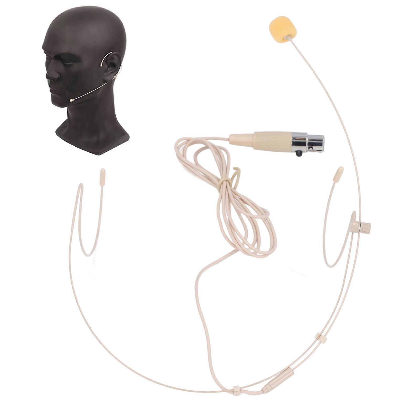 Single Ear Headset Microphone Headworn Mic with 46.45in Cable Mini 4 Pin XLR Connector 