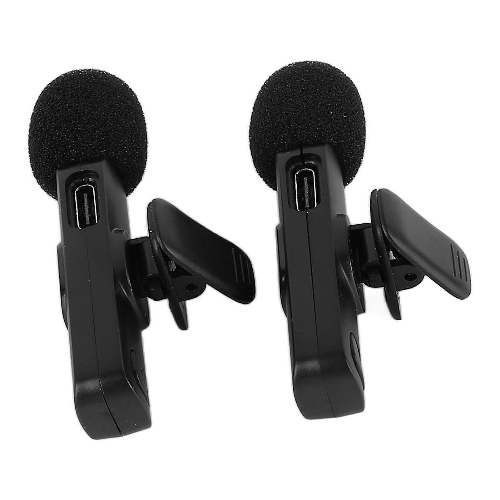 K9 Dual Wireless Lavalier Microphone Wireless Label Clip On Microphone Noise Reduction Type C for IOS Interface with Built in Battery 