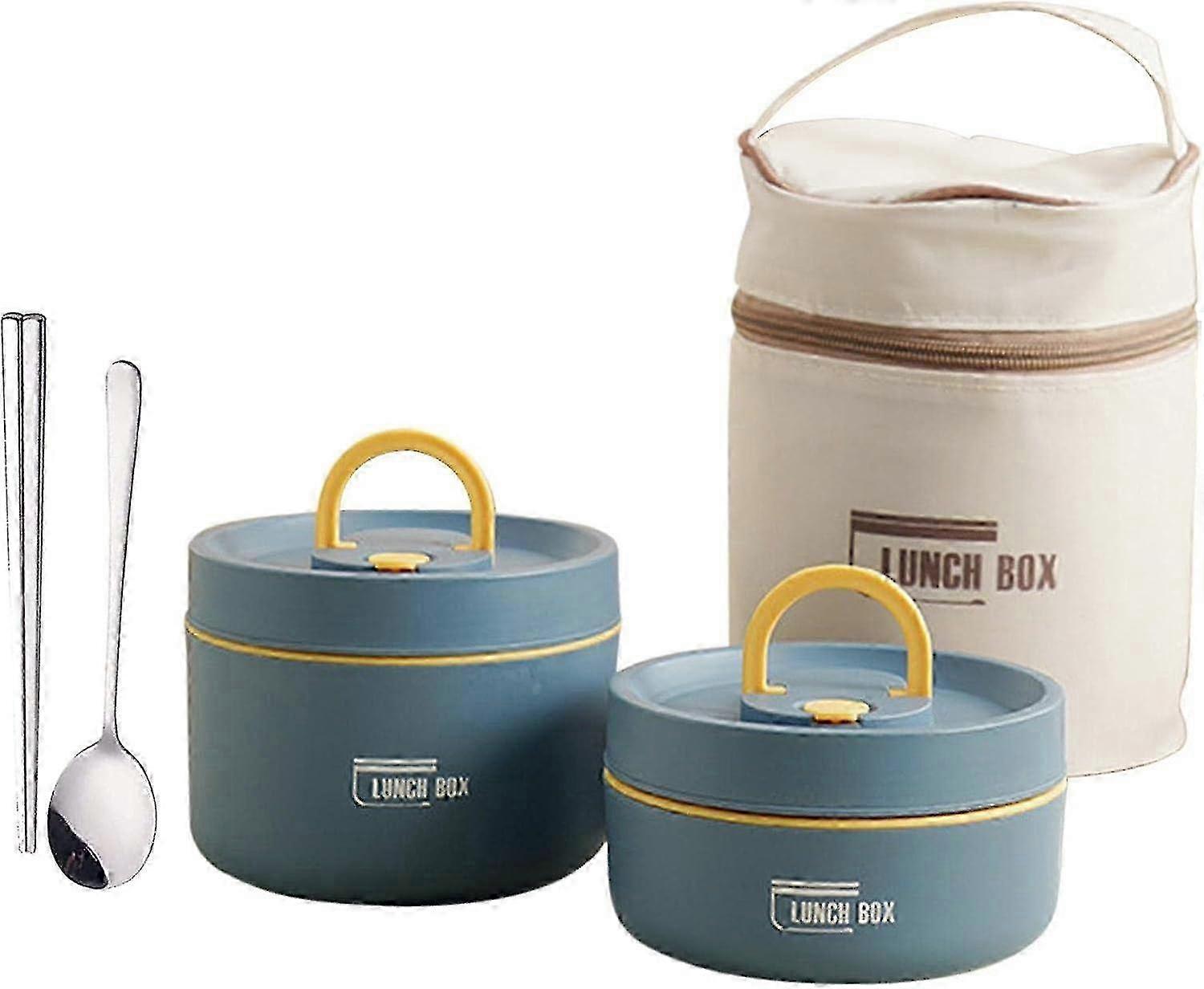 Insulated Bento Box, Stackable Insulated Lunch Box, Portable Food Container With Lunch Bag, Stackable Leakproof Stainless Steel Food Container