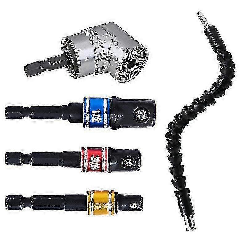 Drill Bit Holders Set Flexible Drill Bit Extension Right Angle Drill Adapter Hex Shank Extension Adapter Drill Bit