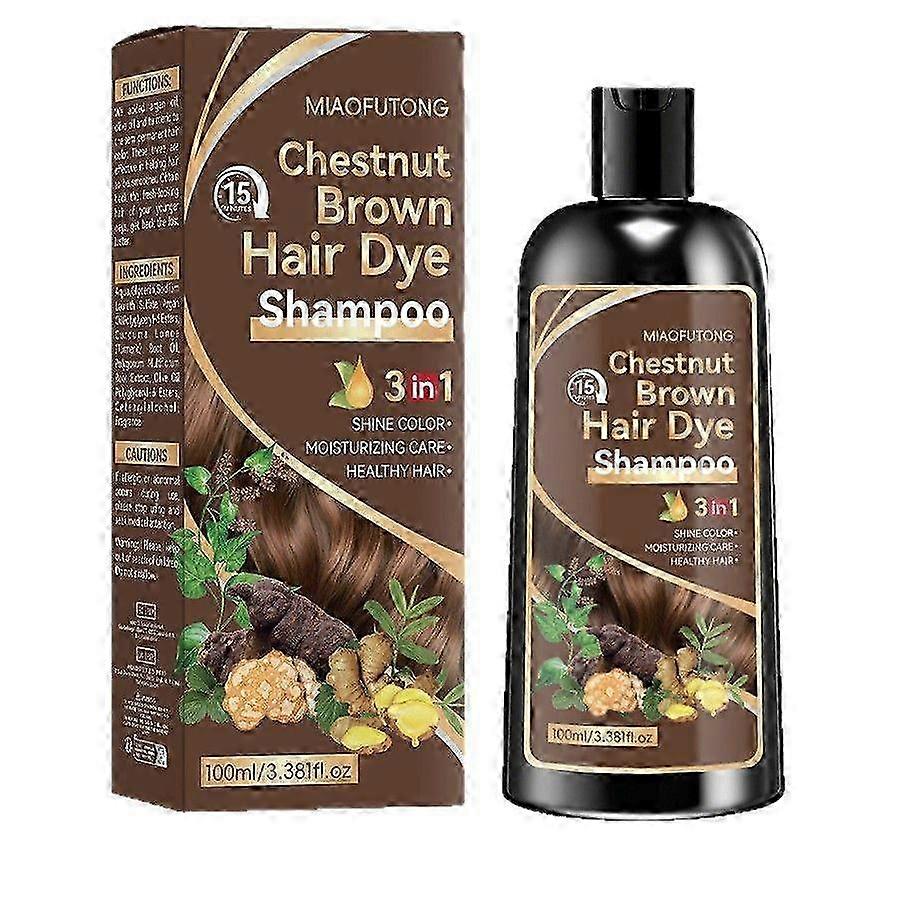 Shampoing colorant 3 en 1 pour cheveux gris 100 ml - Coloration instantanée pour hommes et femmes - Coloration longue durée pour cheveux foncés en quelques minutes