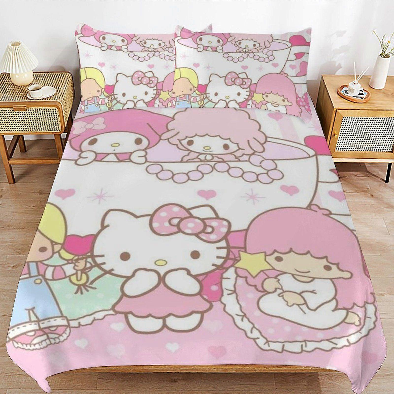 W430 Sanrio Daily Sleeping Comfort Smooth Surface Zipper Secure Fit Duvet Cover Sets for Home Use M430