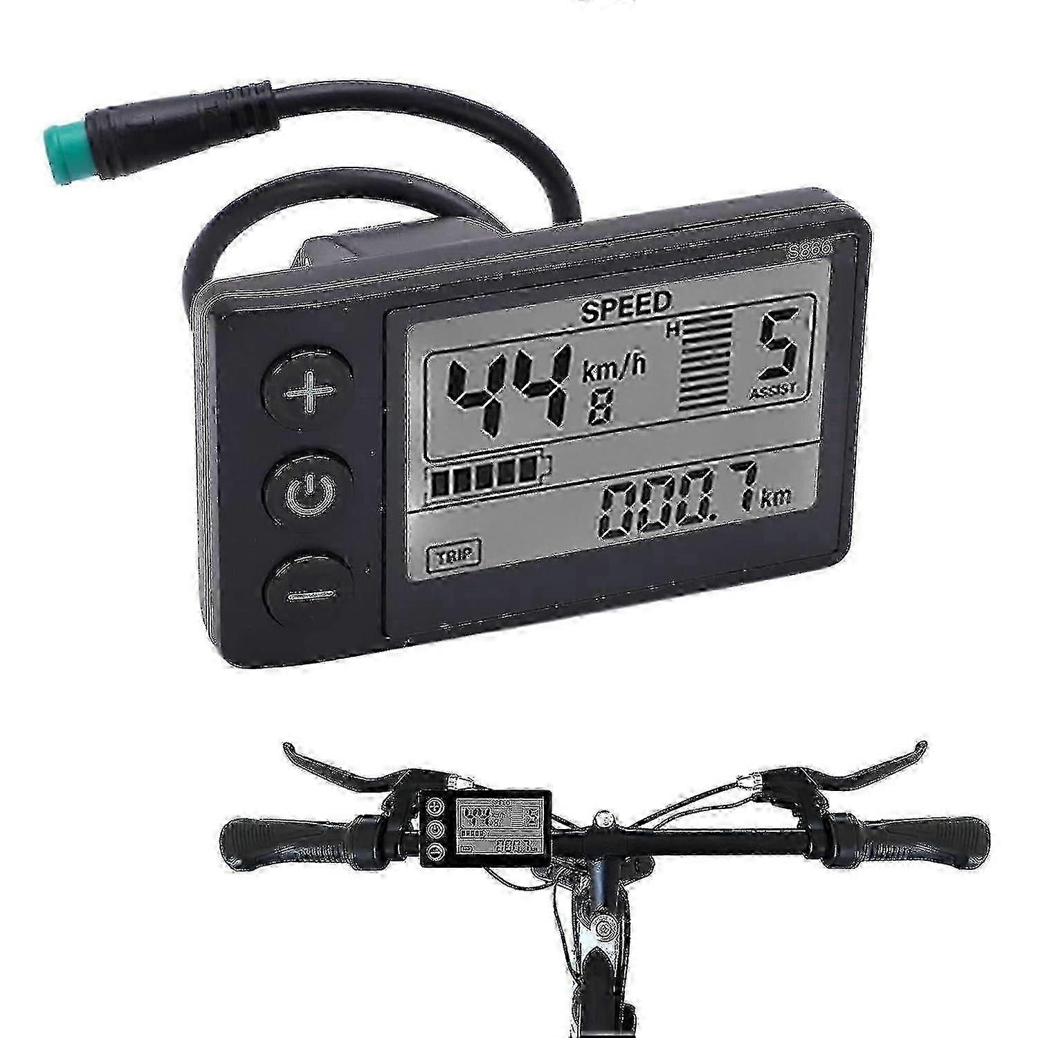 Bike Speedometer, Ip65 Waterproof Backlit Lcd Bike Speed Display Meter Bike Computer For 22.2mm/0.9
