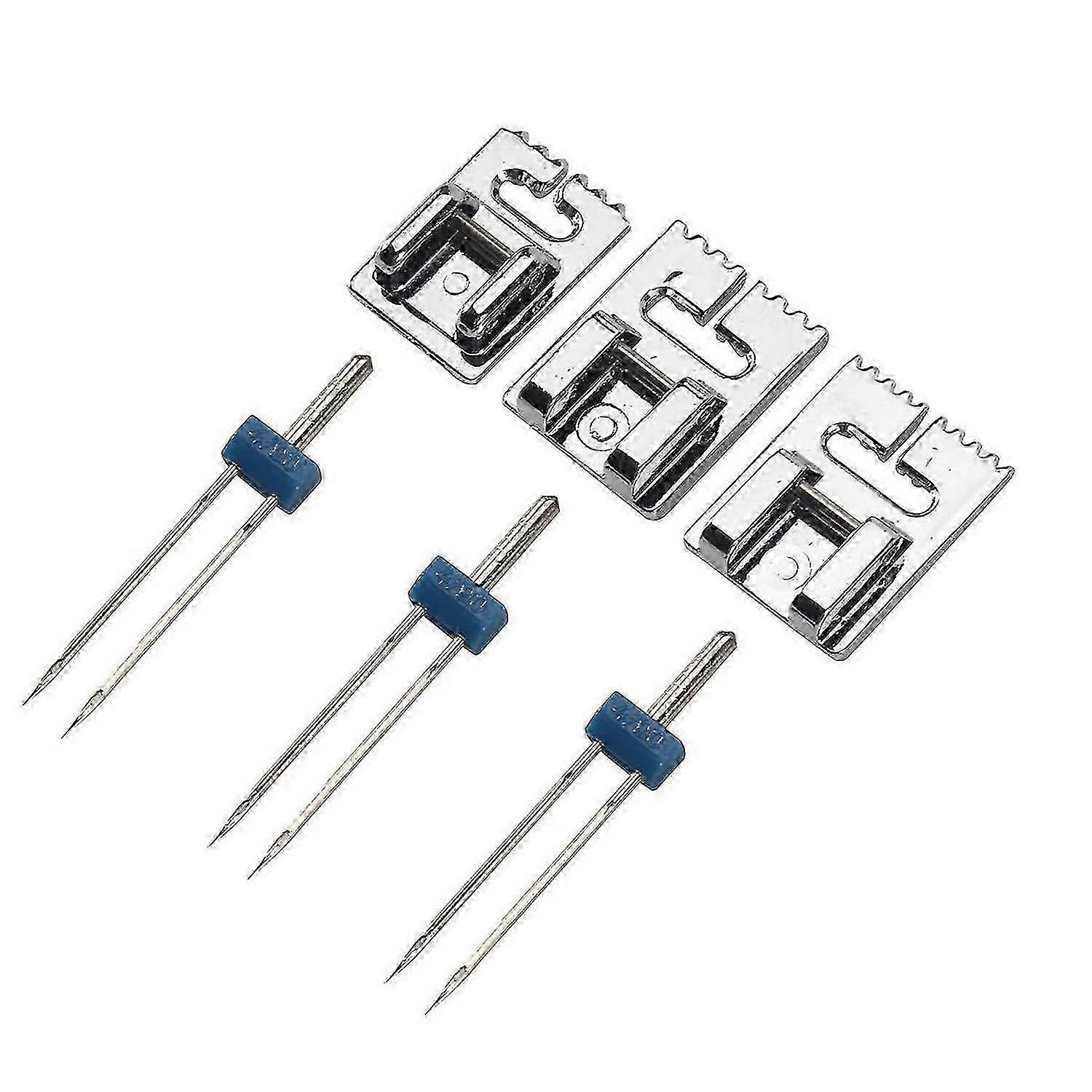 3 Pcs Double Pins (3 Size 2.0/90 3.0/90 4.0/90) With 3Pcs Presser