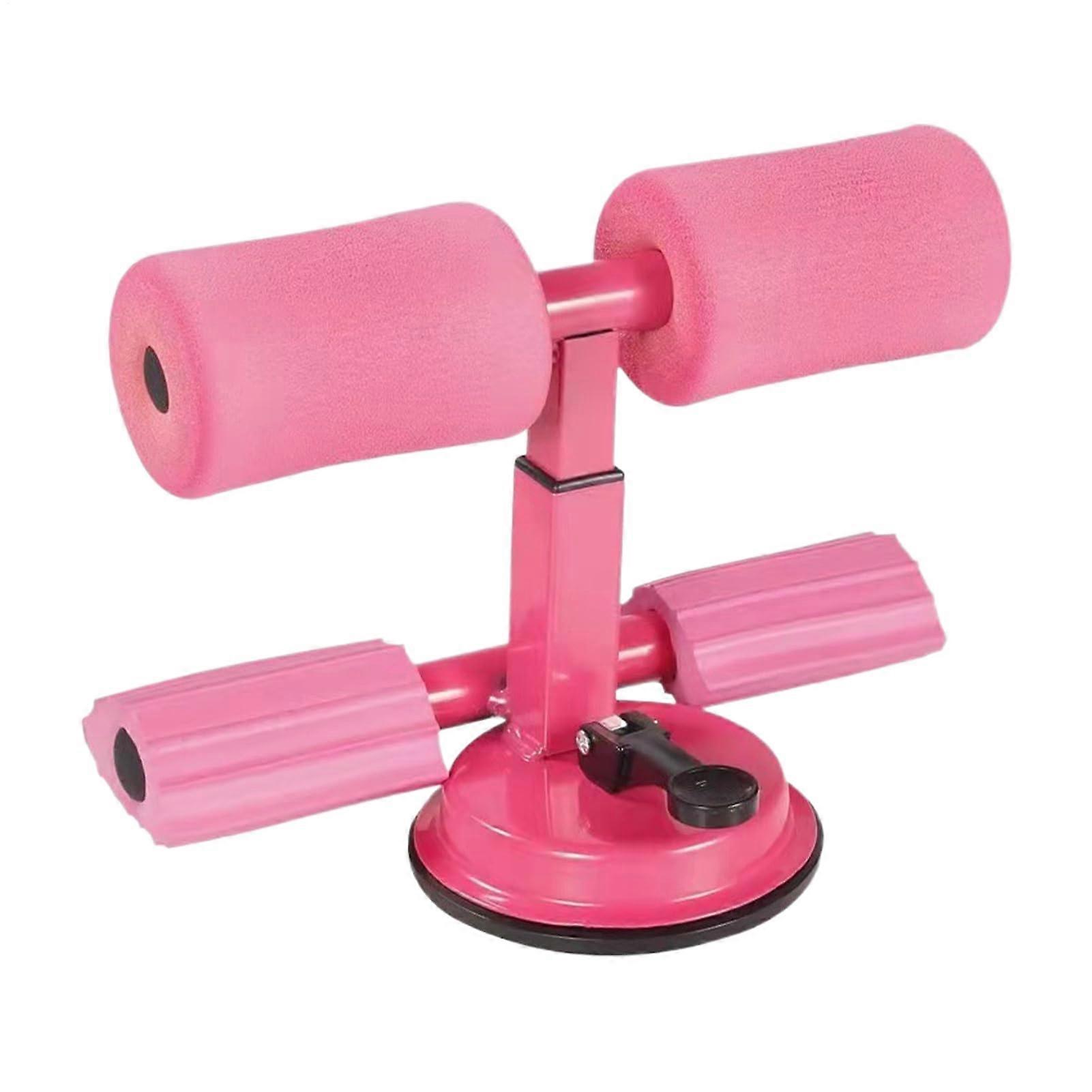 Sit Up Bar Adjustable Suction Cup Core Trainer For Abdominal Exercise With Foam Foot Support Pink Home Gym Abs Workout