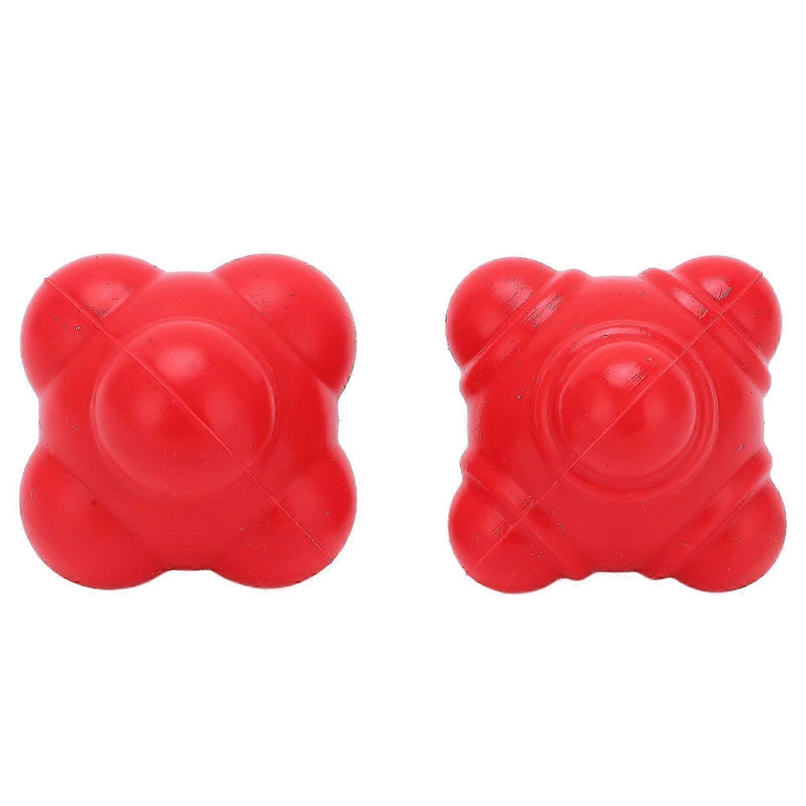 2pcs Rubber Reaction Bounce Balls Irregular Shape Reaction Balls For Coordination Agility Speed Trainingred 26s