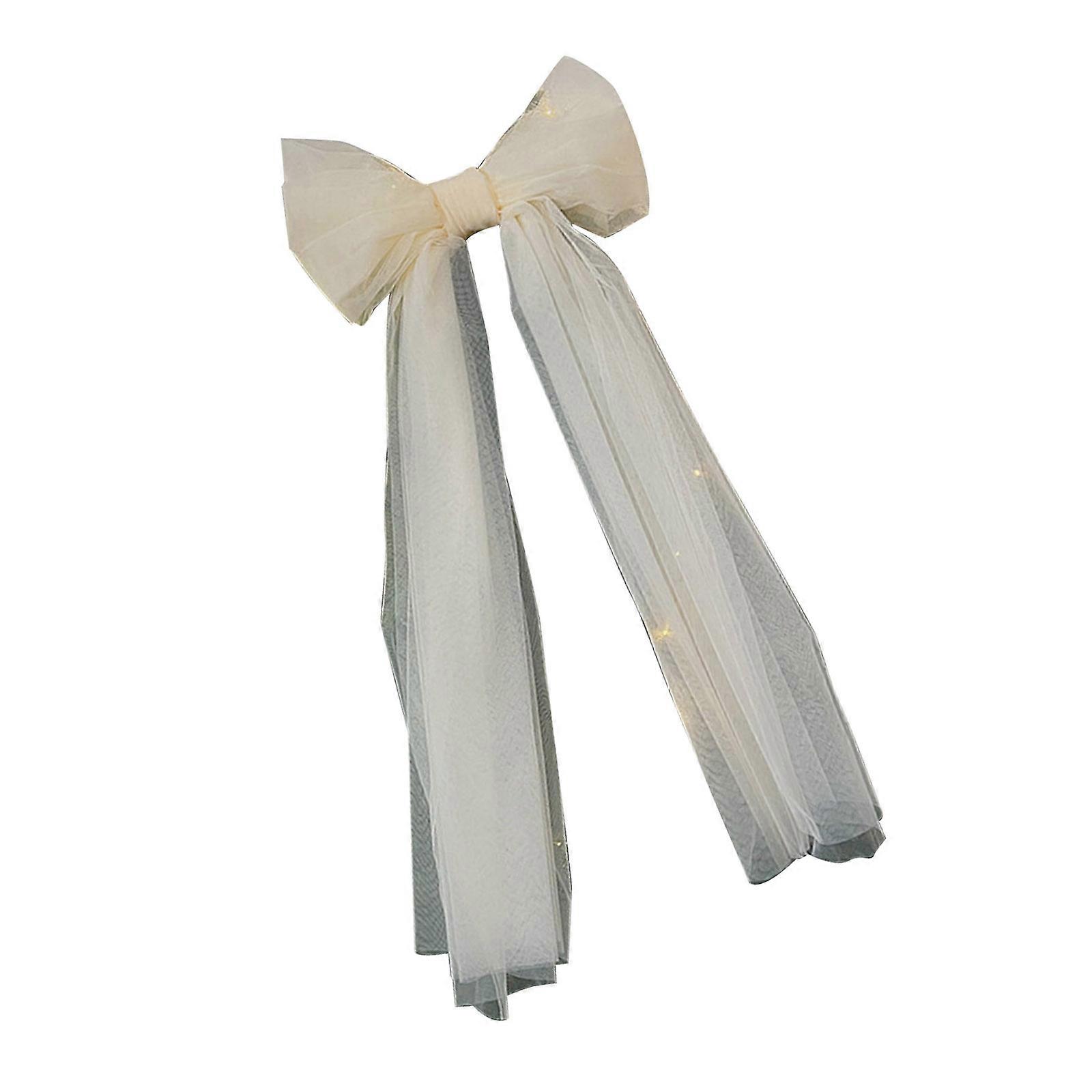 Delicate Tulle Materials Large Ribbon Accent Ideal For DIY Holiday Projects And Special Event Decors Arrangements  White