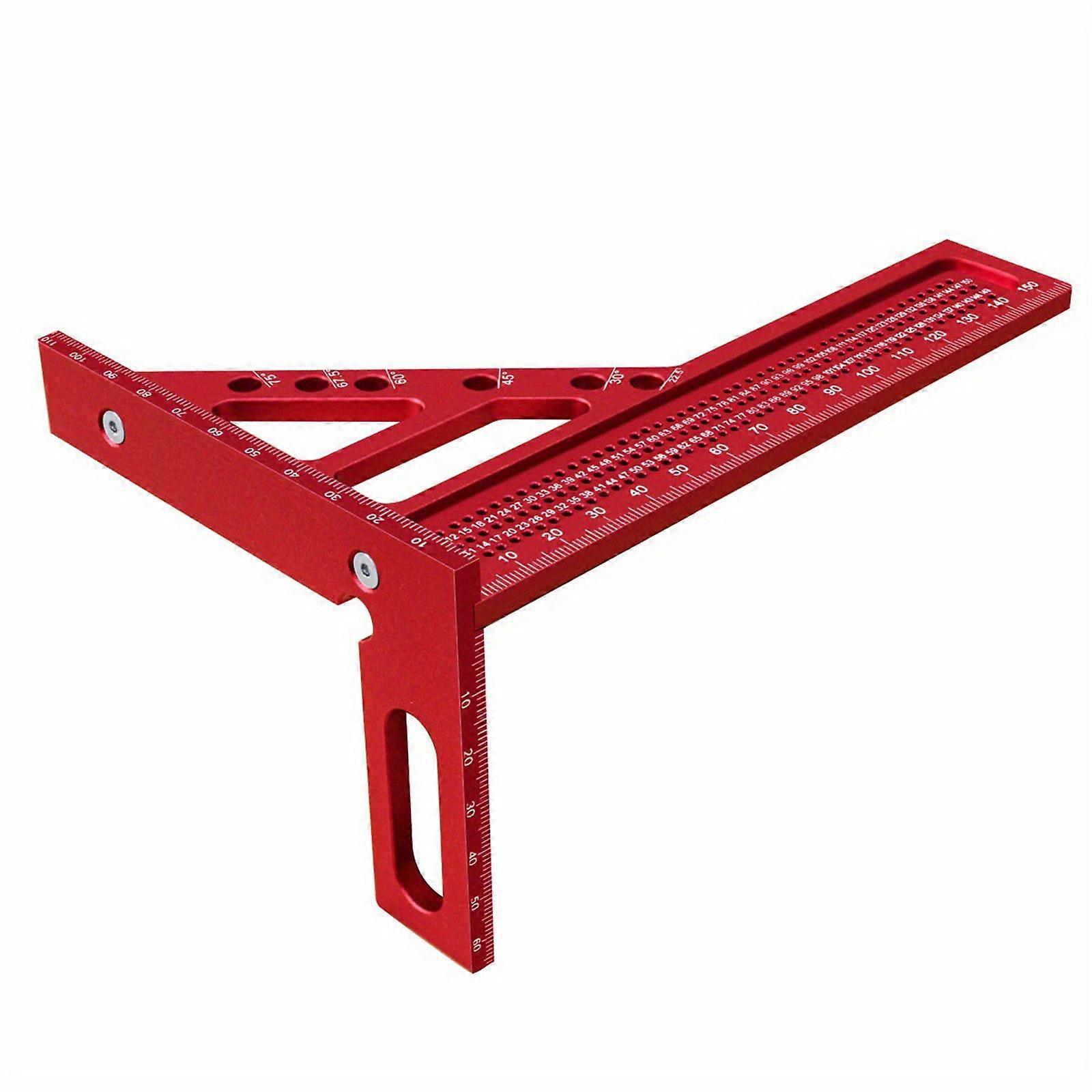 Aluminum Miter Triangle Layout Measuring Tool Measuring Ruler Woodworking Square Protractors 22.5-75 Degree Multicolor