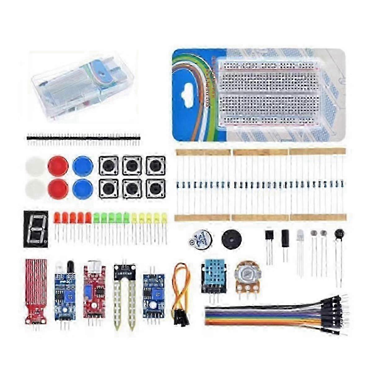 For R3 Development Board 400 Hole Kit Switch Breadboard Sensor Obstacle Avoidance Module LED Lights SZRH A-F