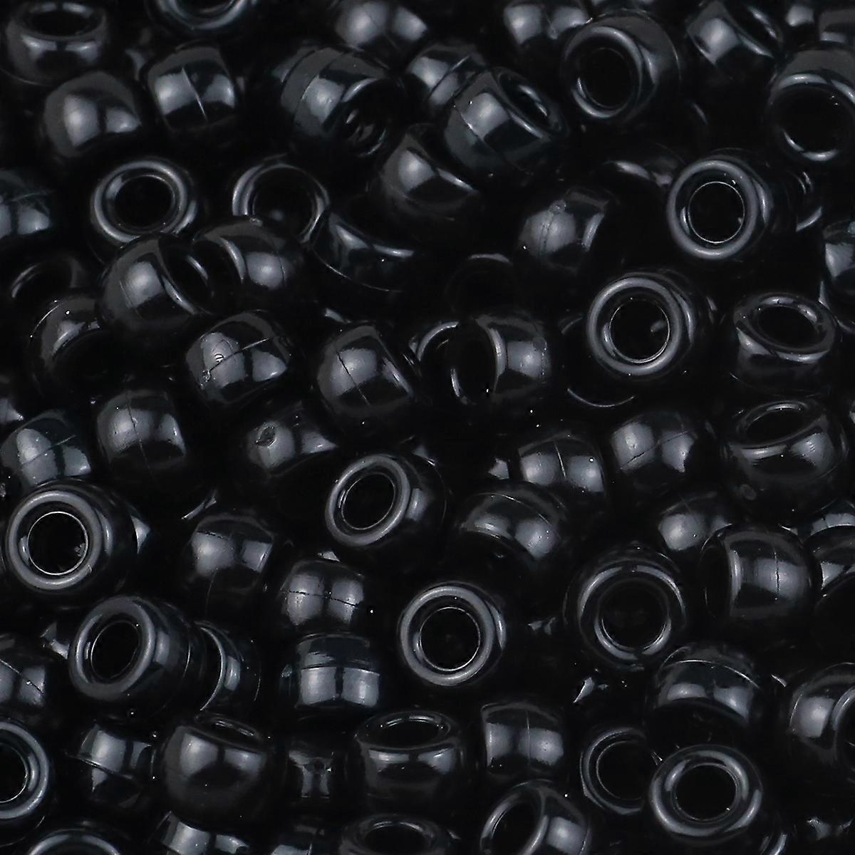 100/200/400 szt. 6 x 9 mm, jednokolorowe, duże koraliki kucykowe, do samodzielnego tworzenia biżuterii, bransoletek przyjaźni i warkoczyków, materiałów do rękodzieła