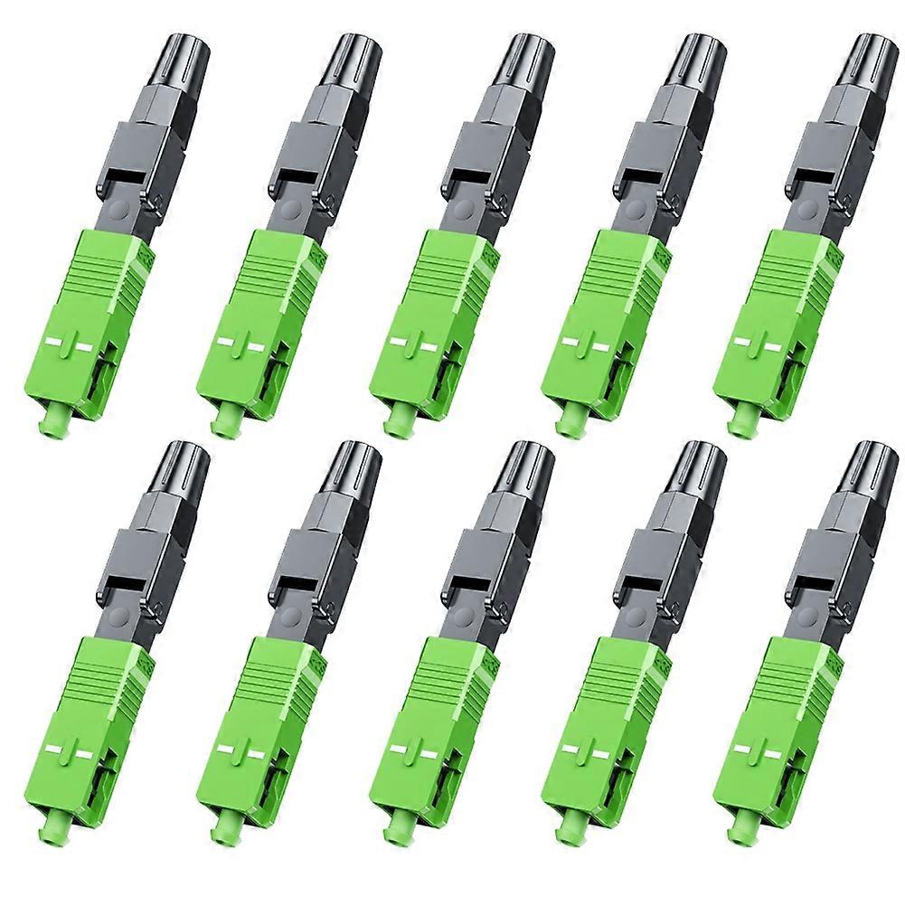 10 Pcs FTTH SC APC Optical Fiber Cable Quick Connector Fast Cold Connection Adapter for CATV Network Installation