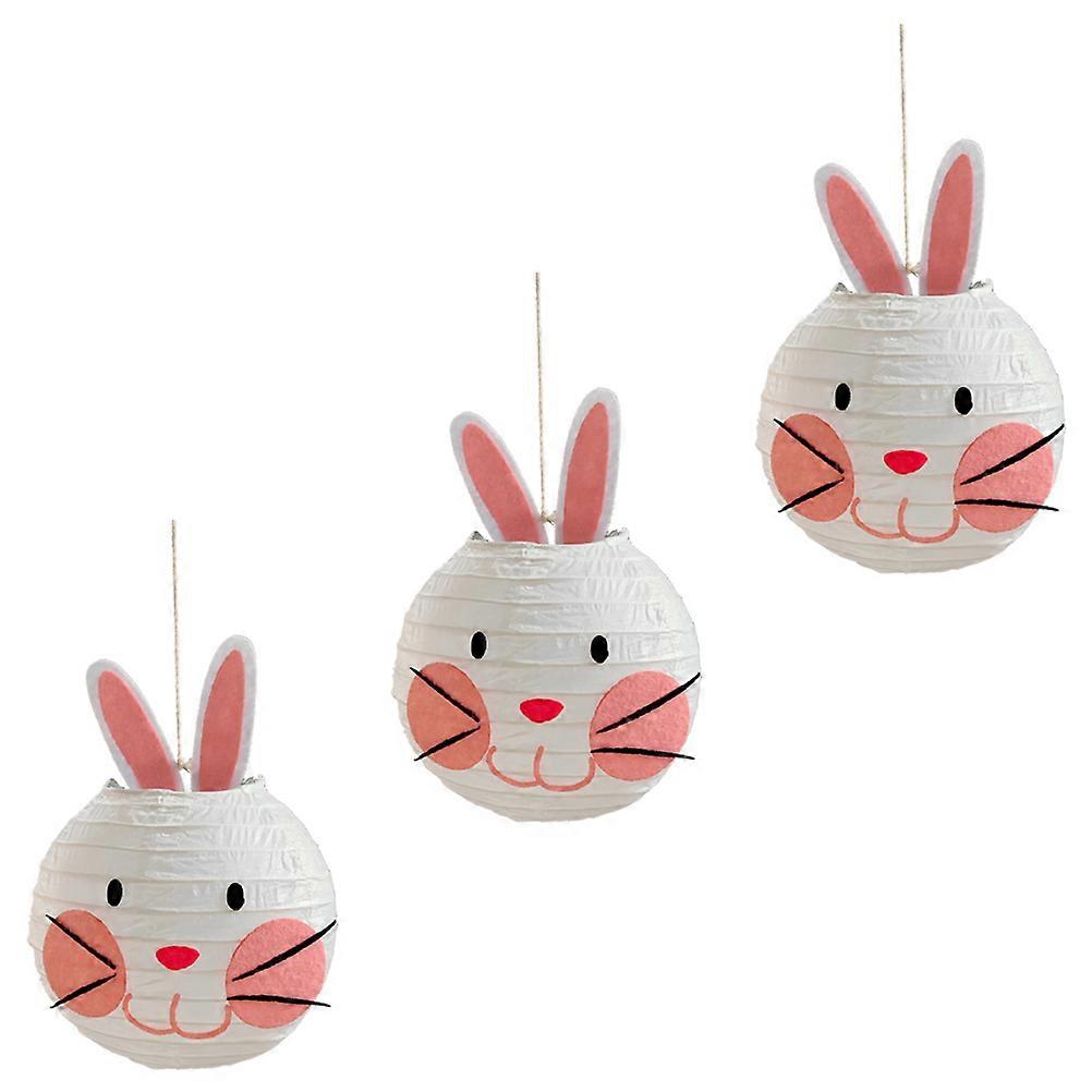 3Pcs Bunny-shaped Paper Lanterns Easter Party Lanterns Decorative Lanterns