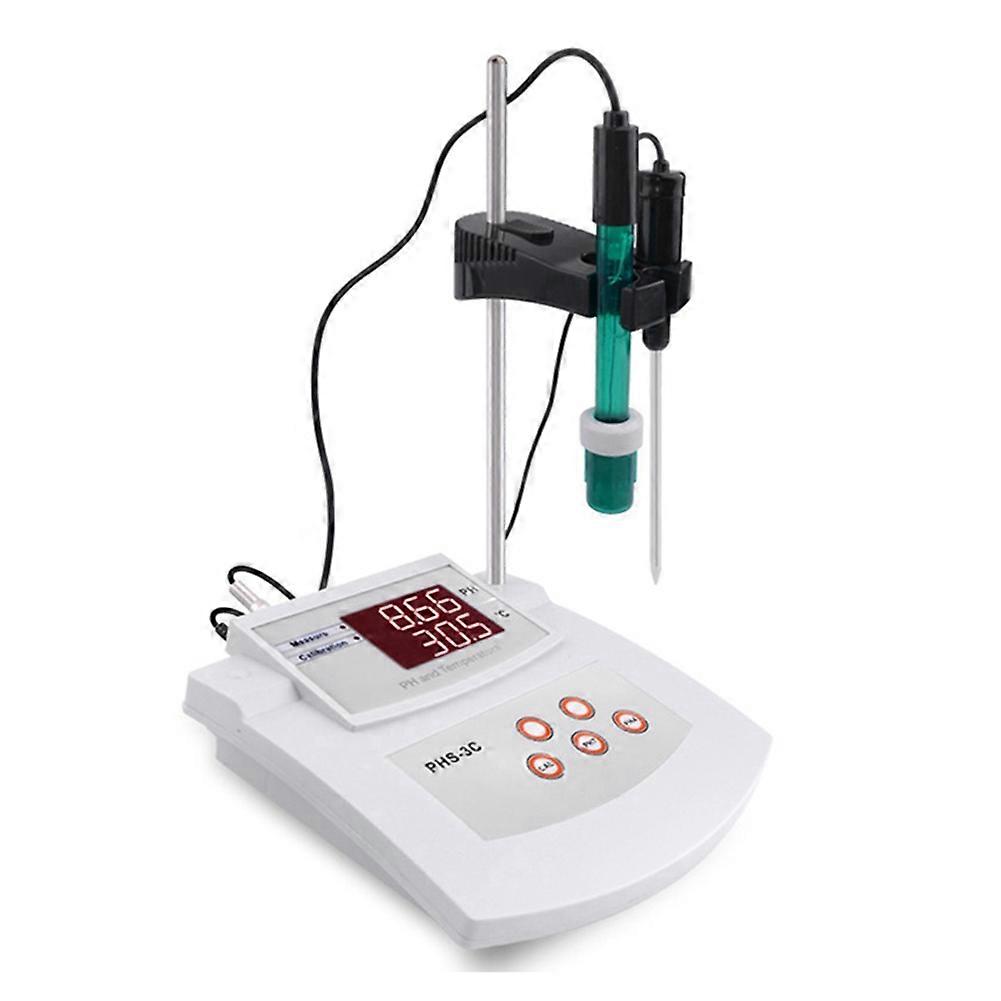 2 in 1 PH/Temp PH Tester Quality Analyzer Desktop Automatic Calibration Acidity Meter Laboratory Aquarium Pool EU Plug