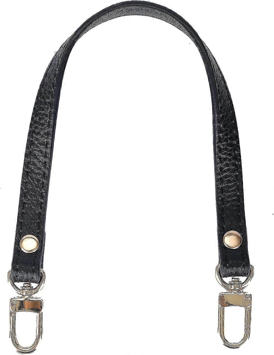 Full Grain Leather Wristlet Keychain Strap with 2 Square Locks (Black)